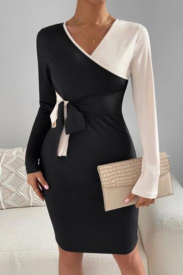 Elegantna haljina u dvobojnoj kombinaciji bijela i crna