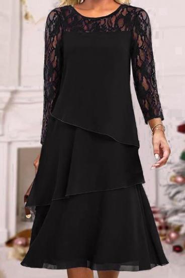 Elegantna haljina sa čipkom, crna