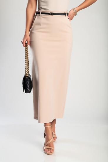 Elegantna midi suknja, krem