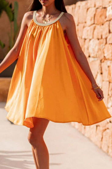 Široka mini haljina, narančasta
