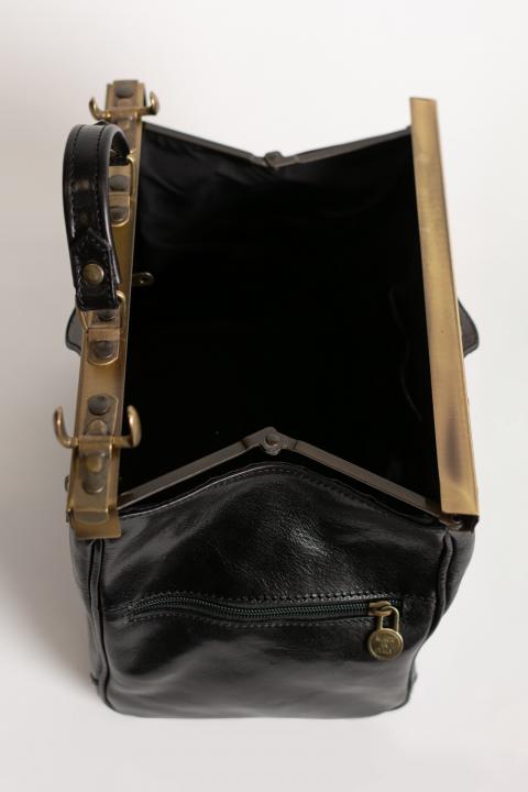 Moderna torba od prave kože Genevive, crna