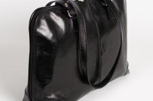 Moderna torba od prirodne kože Hadley, crna