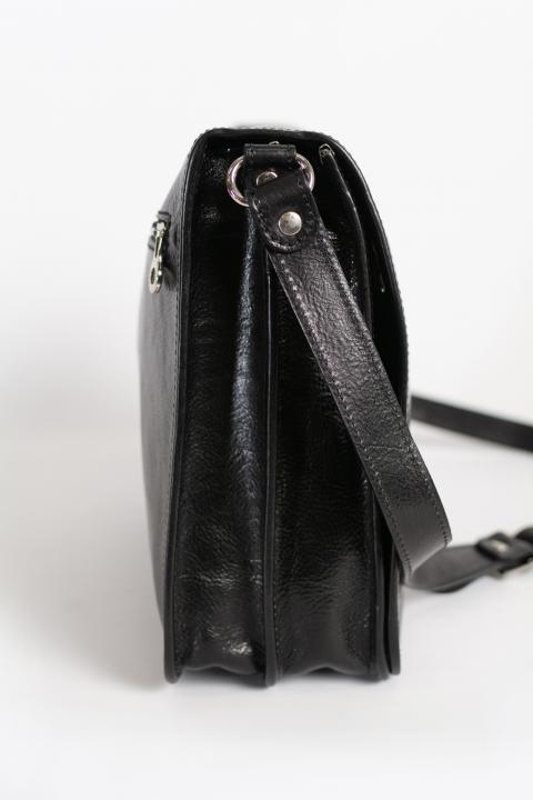Moderna torba od prave kože Silba, crna