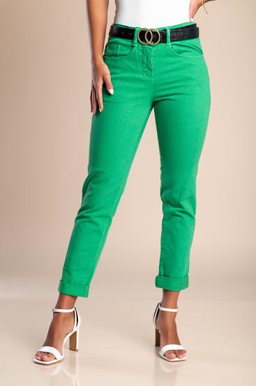 Uske pamučne hlače svijetlo, zelene boje