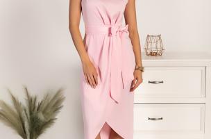 Elegantna midi haljina Lavisa, svijetlo ružičasta