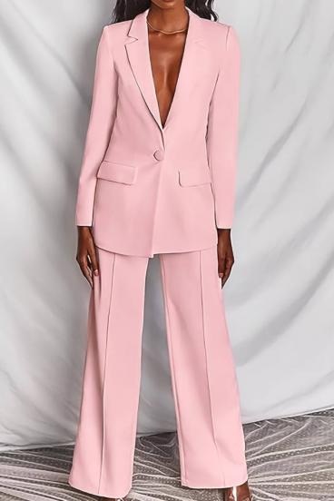 Elegantan jednobojno odijelo, svijetlo roze