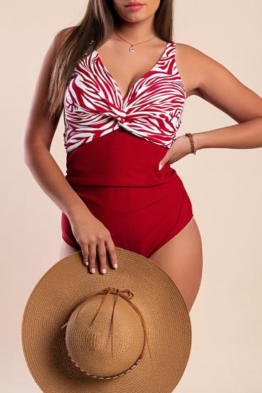 Jednodijelni kupaći kostim s uzorkom, crveni