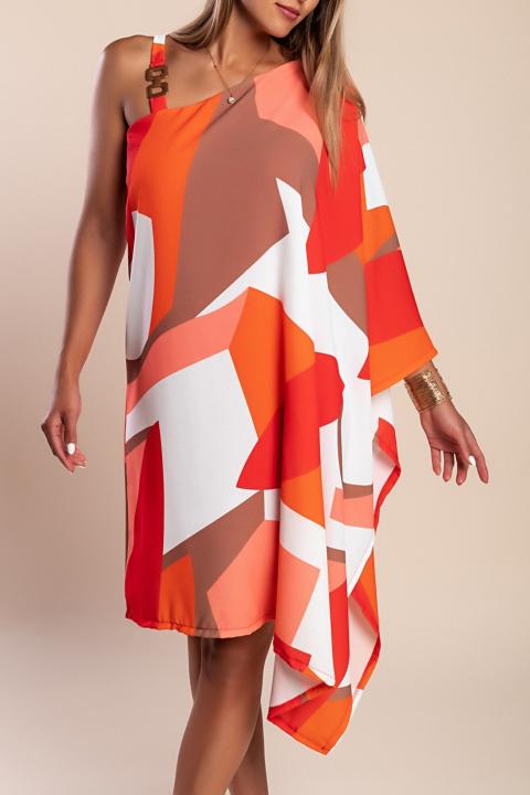Elegantna mini haljina s uzorkom, crvena