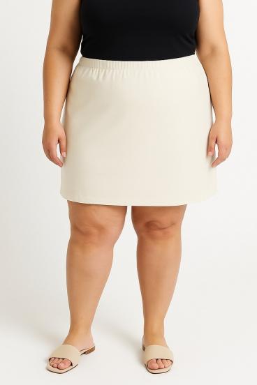 Plus size elegantna suknja, krem