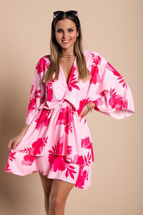 Elegantna mini haljina s uzorkom Amasena, roza