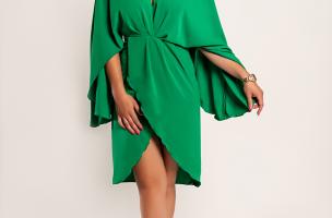 Elegantna mini haljina s prorezom Coccolia, zelena