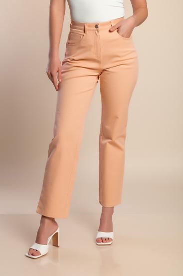 Plus size traperice visokog struka, boje marelice