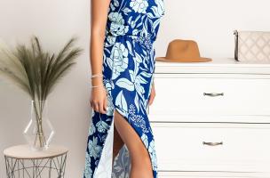Elegantna maxi haljina s uzorkom Tiezza, plava