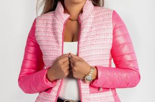 Kratka prošivena jakna s ukrasnim detaljima Juara, roza