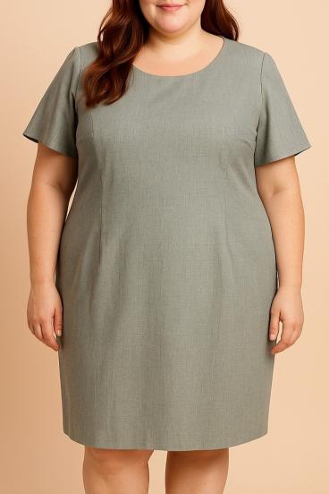 Plus size haljina s kratkim rukavima, siva