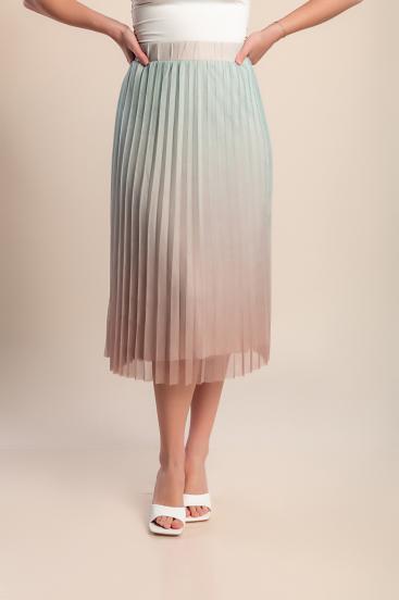 Plus size plisirana midi suknja, boje mente