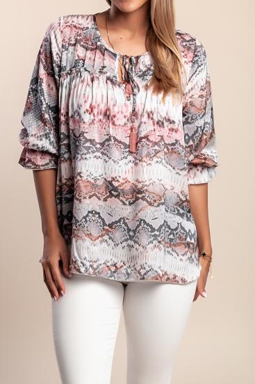 Bluza s printom, siva
