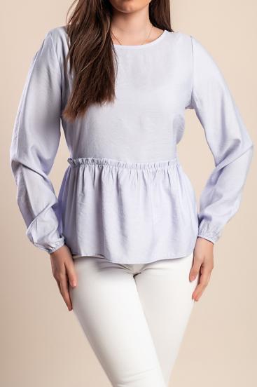 Plus size bluza s elastičnim strukom, lila