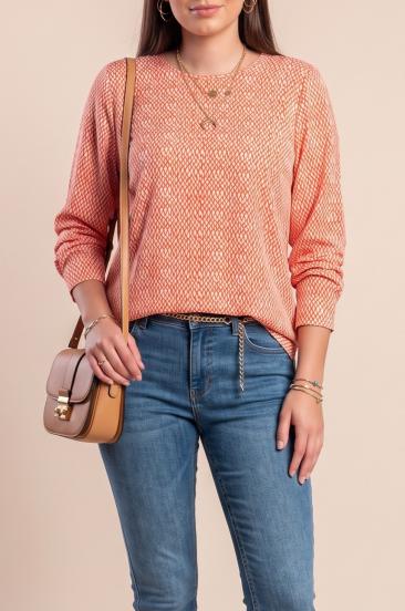 Bluza s printom za veće veličine, crvena