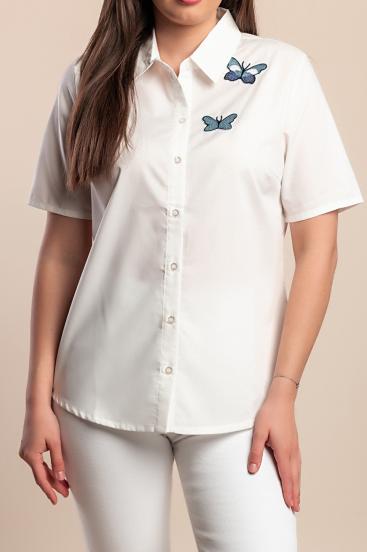 Plus size košulja kratkih rukava, bijela