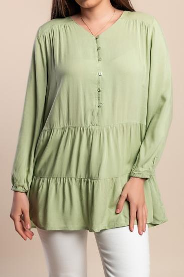 Bluza s gumbima, svijetlozelena