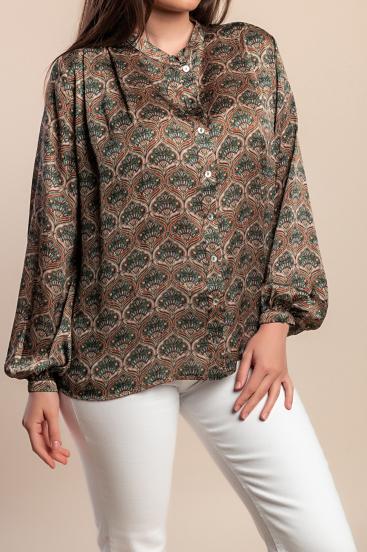 Bluza s printom, zelena