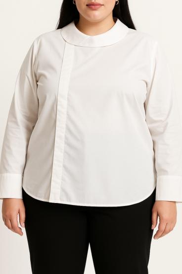 Bluza od pamuka za veće veličine, bijela