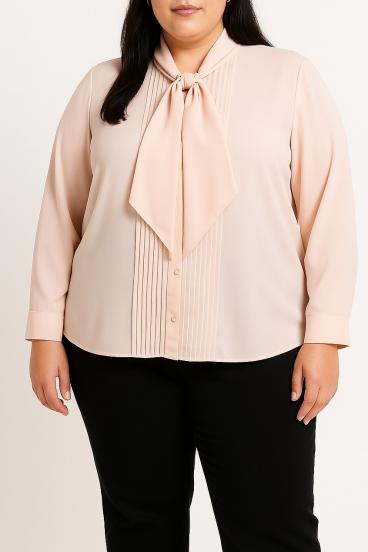 Elegantna bluza za veće veličine, svijetlo ružičasta