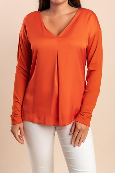 Bluza s "V" izrezom, narančasta