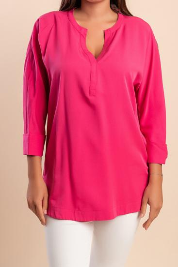 Bluza s "V" izrezom, fuksija
