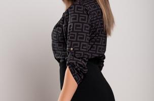 Elegantna bluza s uzorkom Lavlenta, crna