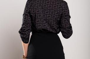 Elegantna bluza s uzorkom Lavlenta, crna