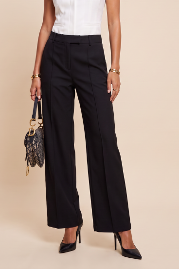 Elegantne široke hlače "Soft Wide", crne