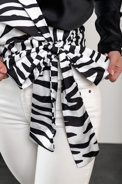 Elegantna bluza s uzorkom Roveretta, crno-bijela