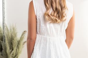 Mini ljetna haljina s čipkom Selfoss, krem