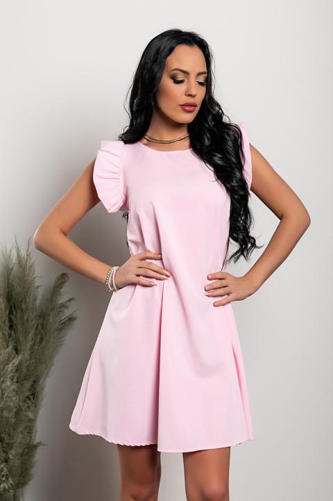 Široka mini haljina bez rukava Ciudad, roza