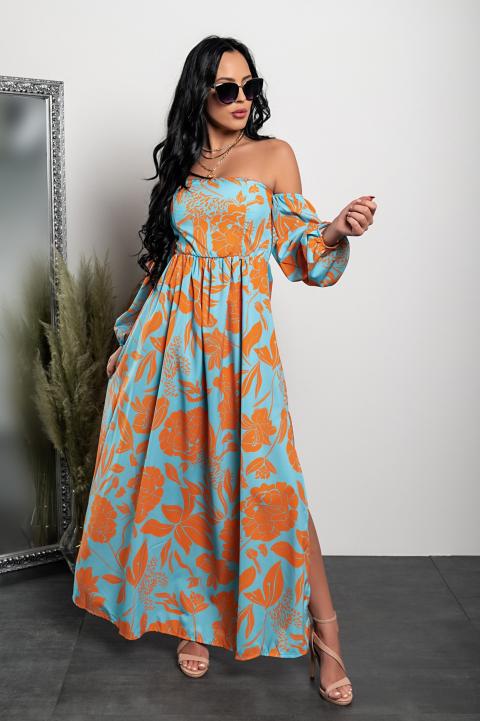 Elegantna maxi haljina s uzorkom Montella, narančasta