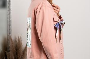 Traper jakna sa uzorkom i perlama Volta, svijetlo roza