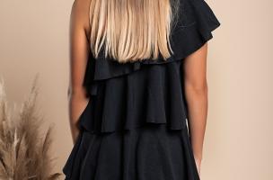 Elegantna mini haljina s volanima Liona, crna