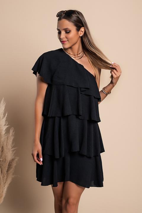 Elegantna mini haljina s volanima Liona, crna