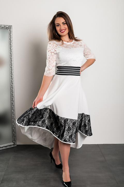 Elegantna haljina s čipkom Bianca, bijela
