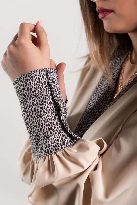 Elegantna bluza s leopard uzorkom Polina, krem