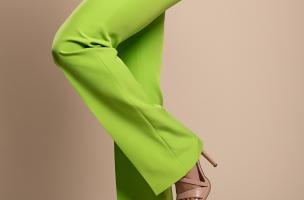 Elegantne duge hlače ravnog kroja, zelene