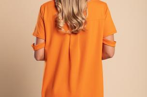 Moderna asimetrična majica Vebtura, narančasta