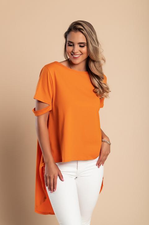 Moderna asimetrična majica Vebtura, narančasta