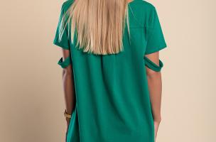 Moderna asimetrična kratka majica Vebtura, zelena
