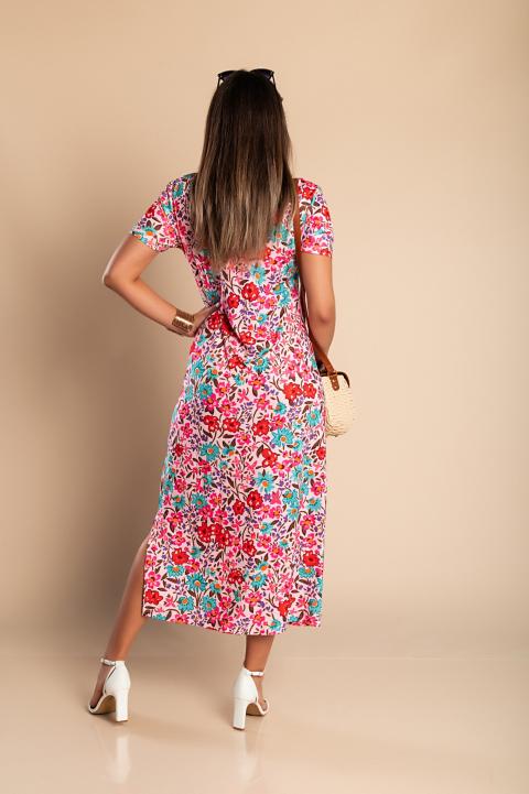 Maxi haljina s cvjetnim uzorkom, roza