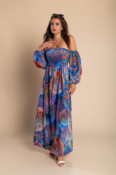 Elegantna maxi haljina s uzorkom Montella, plava