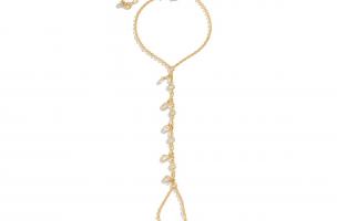 Elegantna narukvica sa ukrasnim kamenčićima, zlatne boje