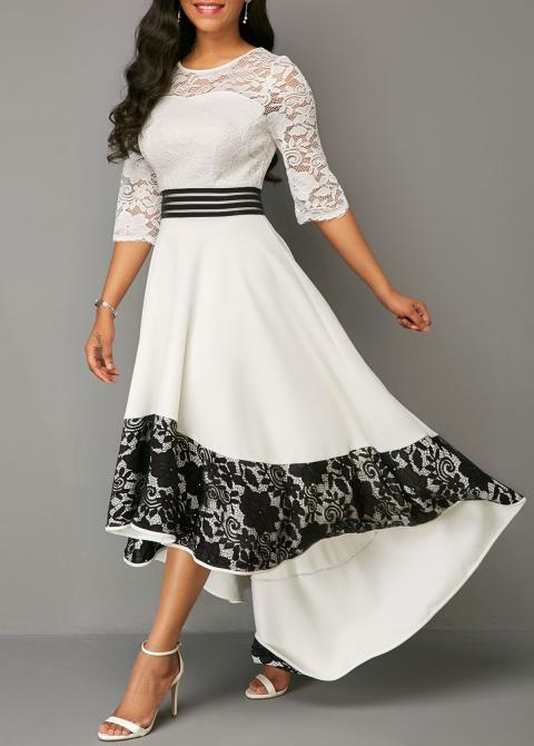 Elegantna haljina s čipkom Bianca, bijela